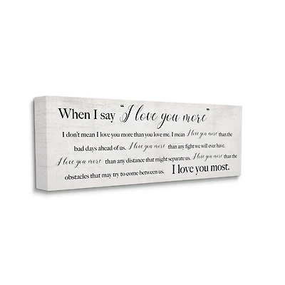 Stupell Industries I Love You Most Sentiments Storybook Typography Canvas Wall Art