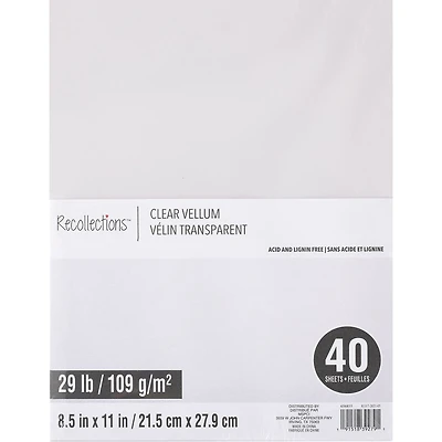 Clear 8.5" x 11" Vellum Paper by Recollections™, 40 Sheets