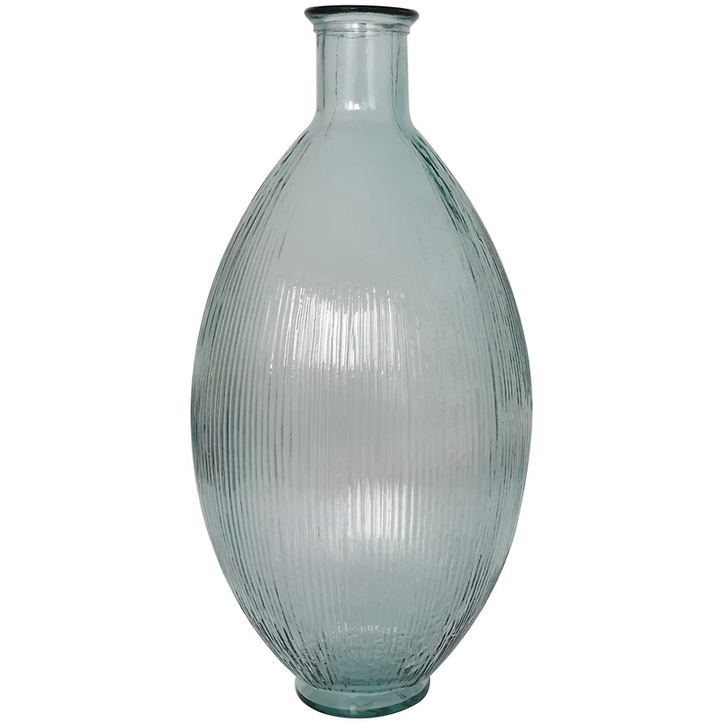 23" Clear Ribbed Spanish Bottle Vase