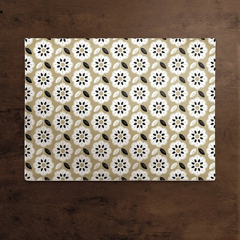 Mod Gold Flower 18" x 14" Cotton Twill Placemat