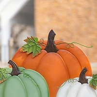 Glitzhome® 23.75" Fall Metal Stacked Pumpkin Yard Stake
