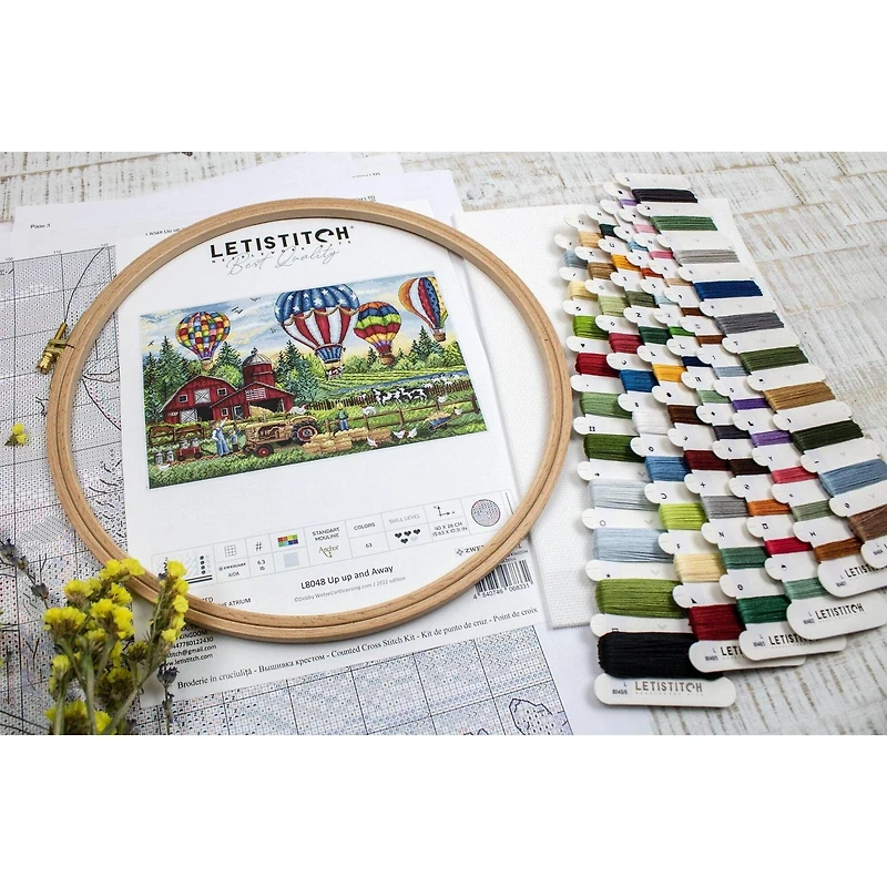 Letistitch Up Up and Away Counted Cross Stitch Kit