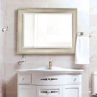 Head West Two-Step Distressed Silver Beveled Glass Accent Mirror