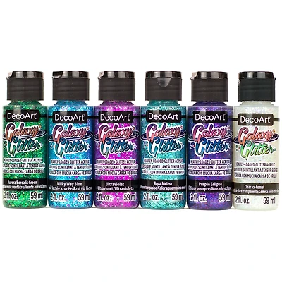 DecoArt® Galaxy Glitter™ 6 Color Mermaid Paint Set