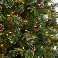 9ft. Pre-Lit Snow Tipped Clermont Mixed Pine Artificial Christmas Tree, Clear Lights