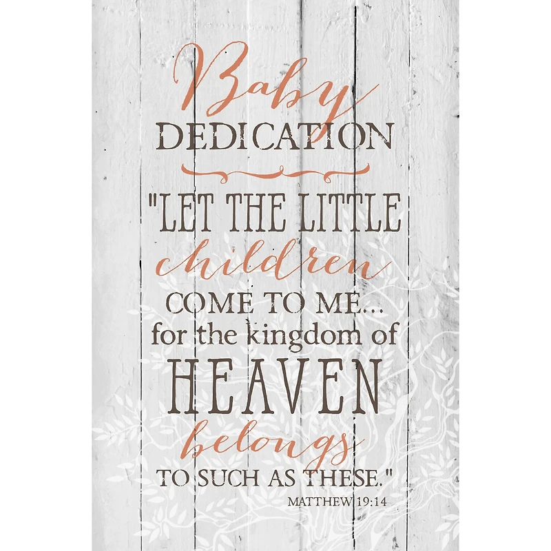 Baby Dedication Wood Plaque