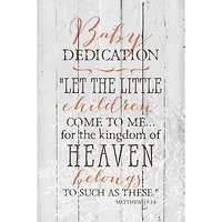 Baby Dedication Wood Plaque