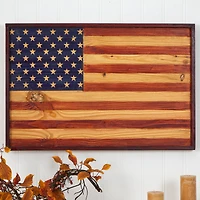 36" Wood American Flag Wall Décor