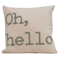 Hello Honey® Oh, Hello Embroidered Cotton Pillow