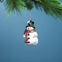 6ct. 5" Glittered Glass Snowman Ornaments