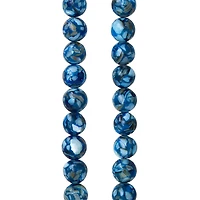 Blue Reconstituted Shell Round Beads, 6mm by Bead Landing™