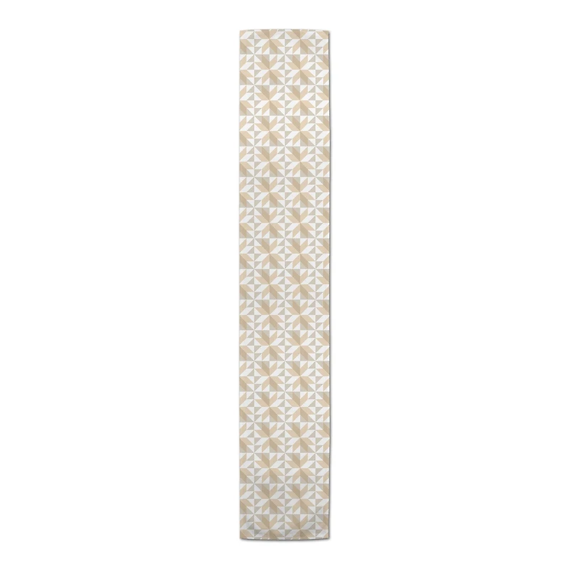 7.5ft. Neutral Barn Star Pattern Cotton Twill Table Runner