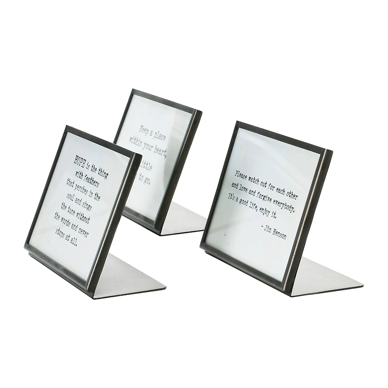 Hello Honey® 6" Metal & Glass Life Quotes Framed Tabletop Décor Set