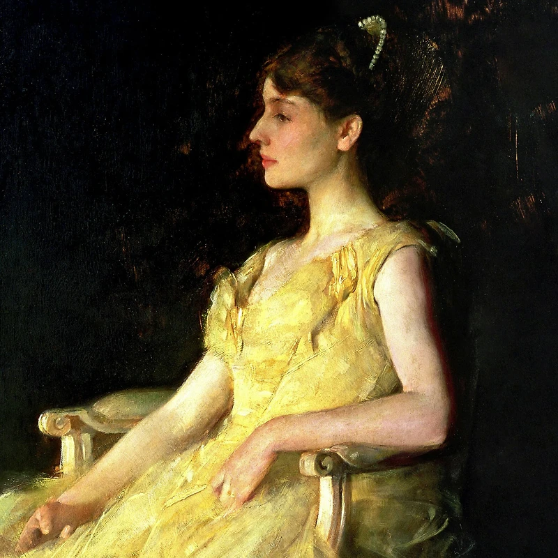 Design Toscano 28" A Lady in Yellow 1888 Canvas Replica Painting\