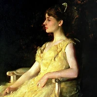 Design Toscano 28" A Lady in Yellow 1888 Canvas Replica Painting\