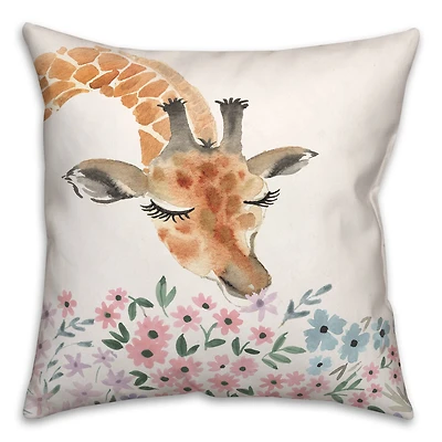 Smelling Flowers 18" x 18" Indoor/Outdoor Pillow