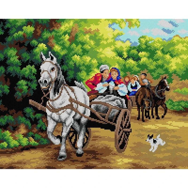 Orchidea Ride Gobelin Canvas Cross Stitch Kit