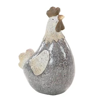 Grey Polystone Country Birds Garden Sculpture, 8" x 5" x 13"