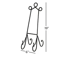 Traditional Scrolling Black Metal Easel, 19" x 6" x 9"