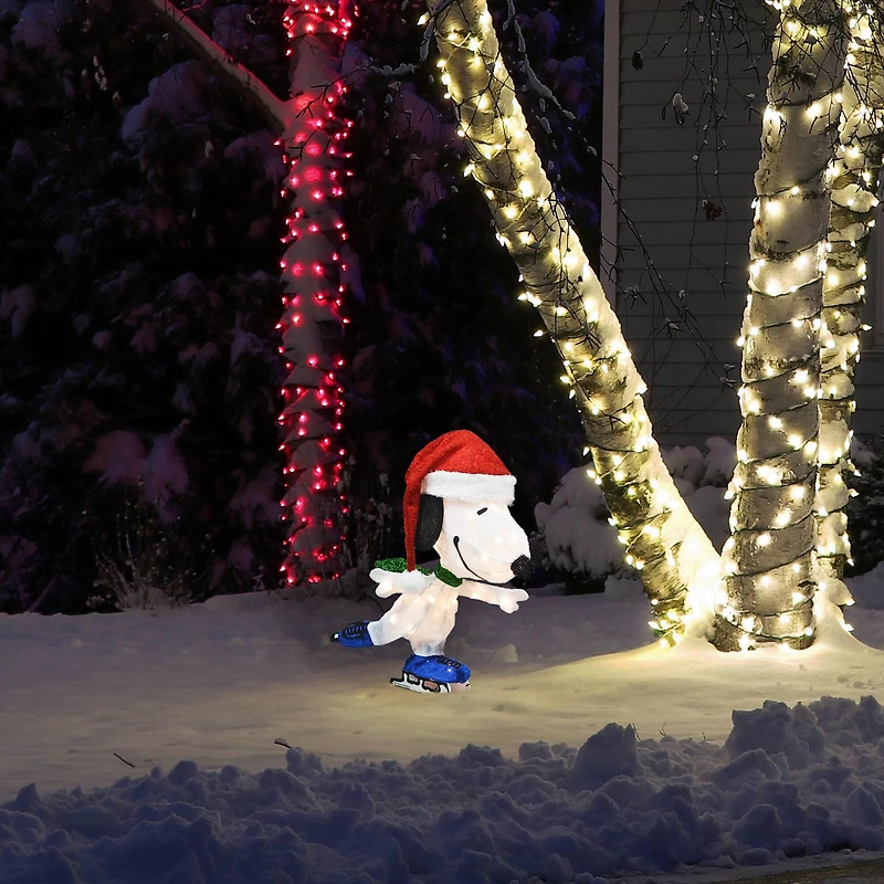 Peanuts® 2ft. 3D Pre-Lit Skating Snoopy Yard Décor