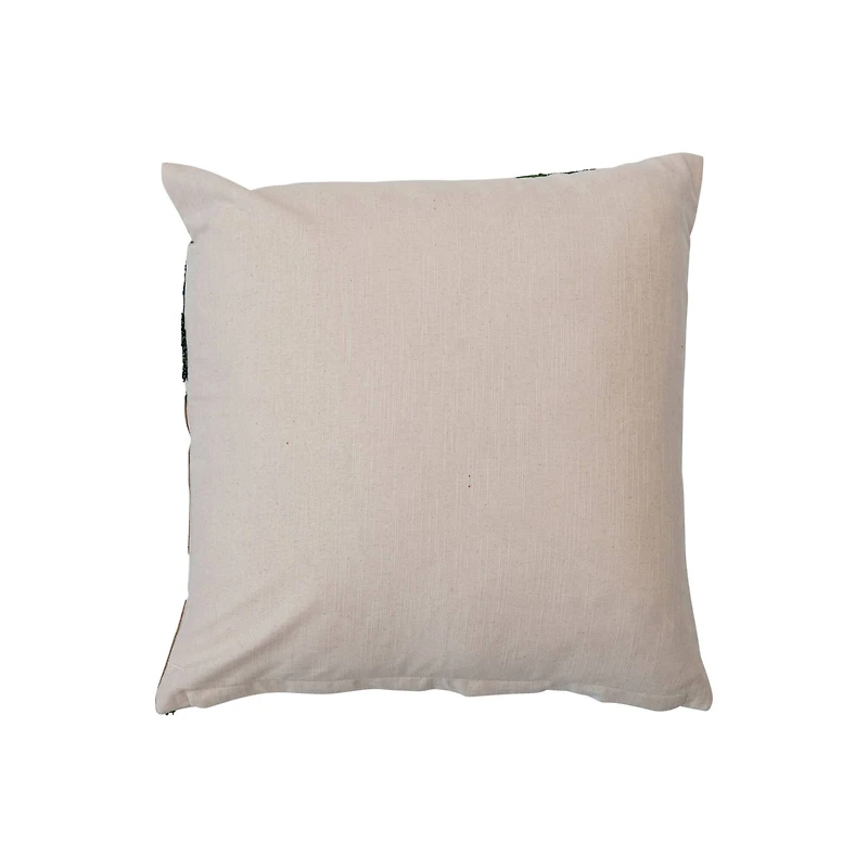 Hello Honey® 20" x 20" Square Cotton Slub Embroidered Pillow with Trees & French Knots