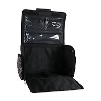 Everything Mary Black Floral 4-Wheel Collapsible Deluxe Sewing Machine Storage Case