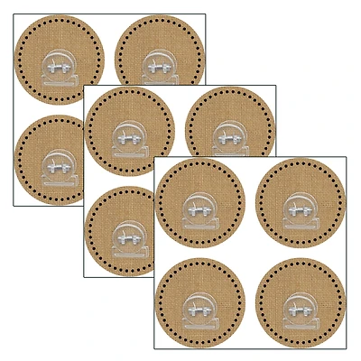 Teacher Created Resources Clingy Thingies® Burlap Design Clips, 3 Packs of 4