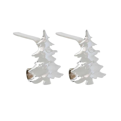 Original MantleClip® Silver Tree Icons Stocking Holders, 2ct.