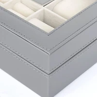 NEX™ 12" 8-Slot Lockable Artificial Leather Watch Case Organizer