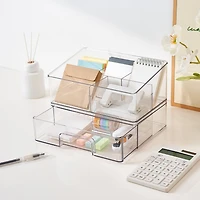 Small Clear Stacking Plastic Desktop Organizer by Simply Tidy®