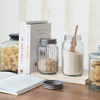 Hello Honey Coffee Embossed Glass Jar with Metal Lid