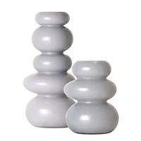 American Art Decor Cool Grey Cairns Glass Vase Set