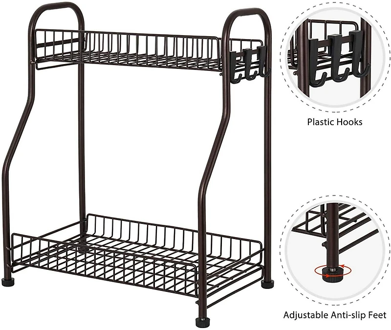 NEX™ 2-Tier Bronze Spice Rack Kitchen Organizer