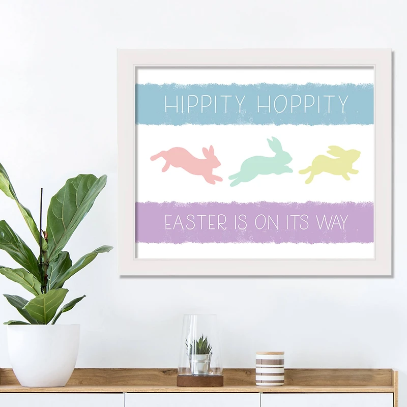 Easter On Its Way 20" x 16" White Framed Print Under Plexiglass