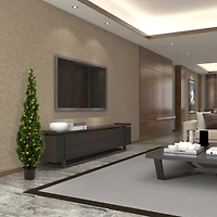 6ft. Pre-Lit Potted Cedar Tree