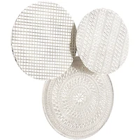 Silver Aluminum Plate Wall Decor with Textured Pattern 18" x 3" x 18"