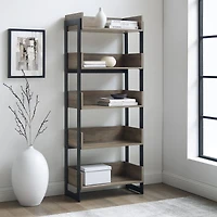 Walker Edison 64" Graywash 5-Shelf Bookshelf