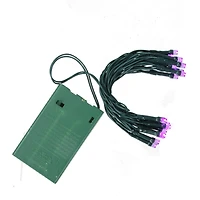 20ct. Purple LED Wide Angle Mini Christmas String Lights with Green Wire
