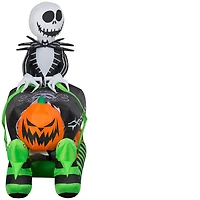 5ft. Airblown® Inflatable Halloween Jack Skellington on Coffin Sleigh