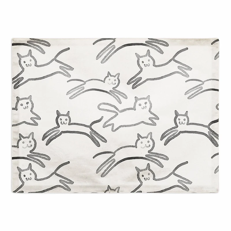 Leaping Cat Pattern Cotton Twill Placemat