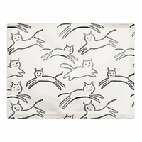 Leaping Cat Pattern Cotton Twill Placemat