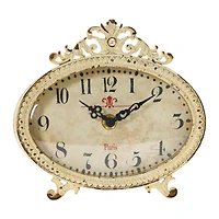 Hello Honey® 6.5" Distressed Pewter Mantel Clock