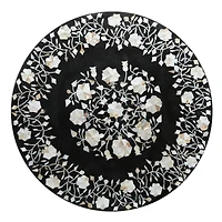 30" Gold Aluminum & Wood Eclectic Coffee Table