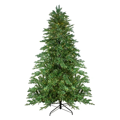 7.5ft. Pre-Lit Medium Mont Blanc Fir Artificial Christmas Tree, Dual Color® LED Lights