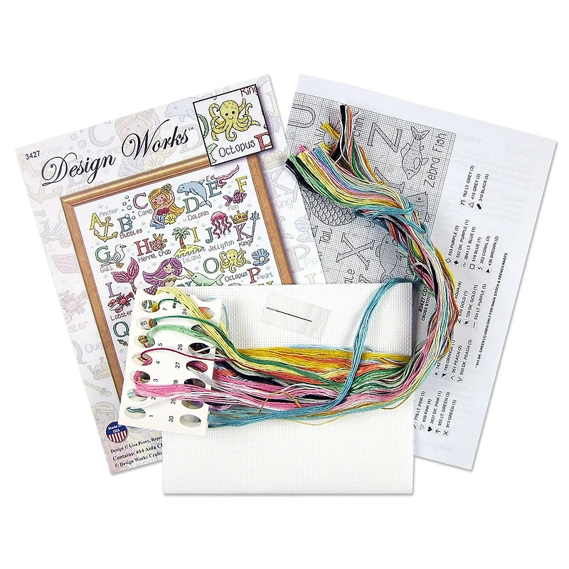 Design Works™ Mermaid ABC Counted Cross Stitch Kit