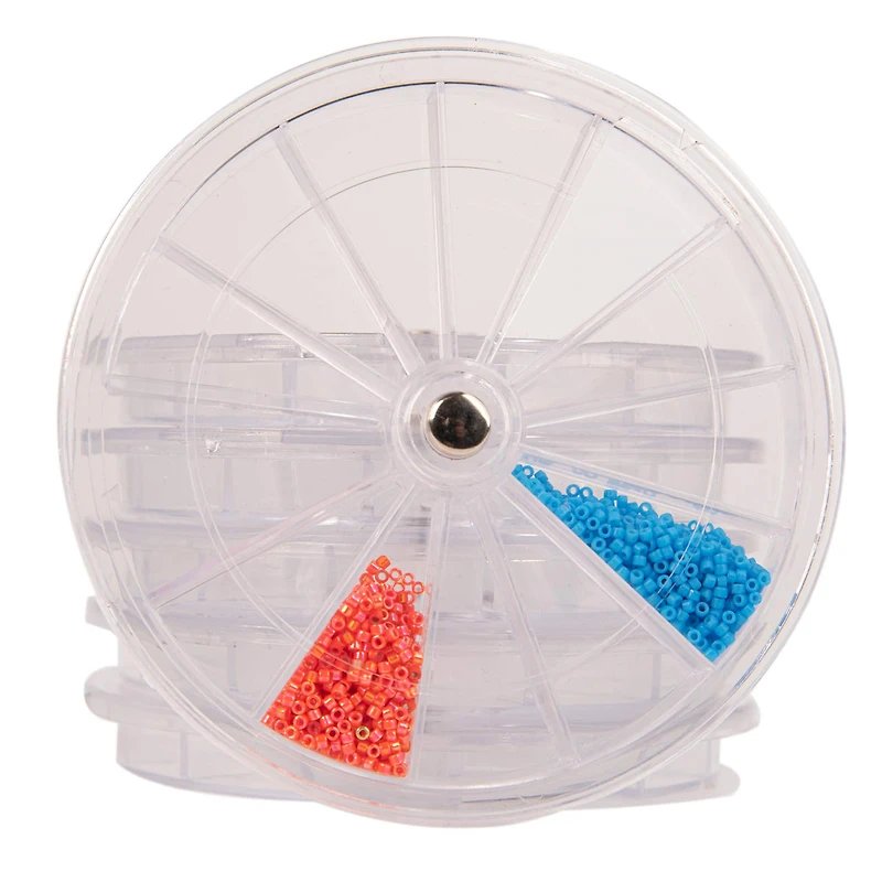The Beadsmith® 12-Compartment Stackable Round Spinner Containers