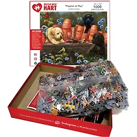 Hart Puzzles Puppies at Play by Bob Giordano 1,000 Piece Jigsaw Puzzle