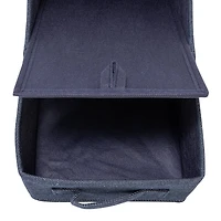 Household Essentials 11.5" Denim Blue Collapsible Cotton Blend Rectangular Storage Drawer, 2ct.