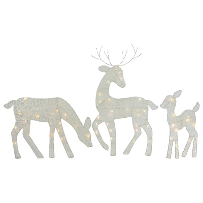 White LED Reindeer Family Outdoor Christmas Décor Set
