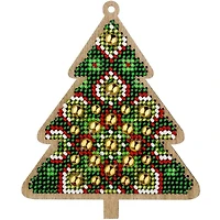 Wonderland Crafts Christmas Tree Bead Embroidery on Wood Kit